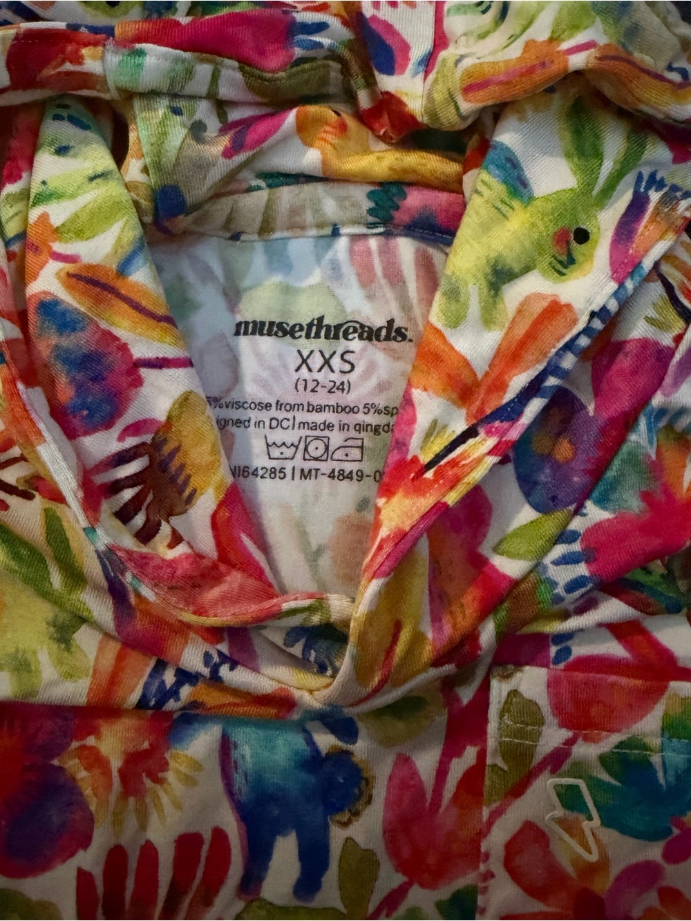 Muse Threads Rabbit Print Bamboo Hoodie - Picture 3 of 3